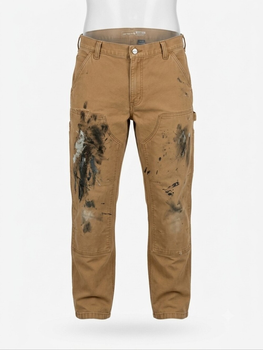 🔥 DISTRESSED Carhartt Double Knee Canvas Work Pants 38x30